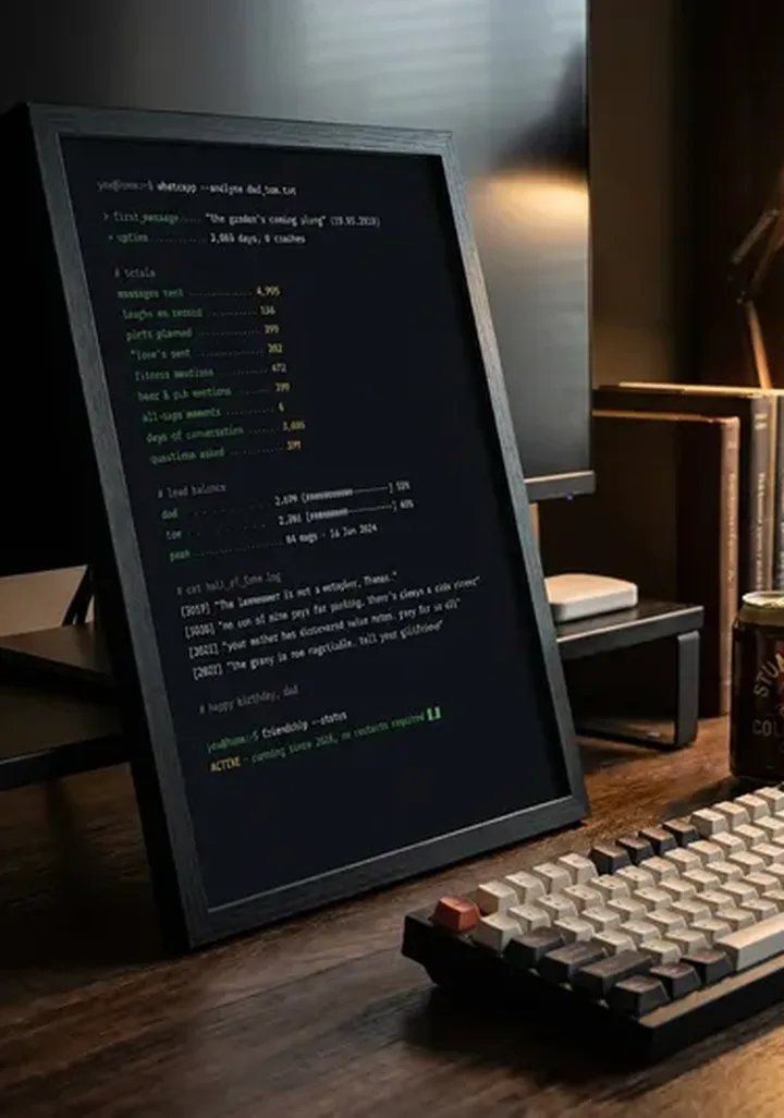 Keepsake styled in a home: the terminal, his desk